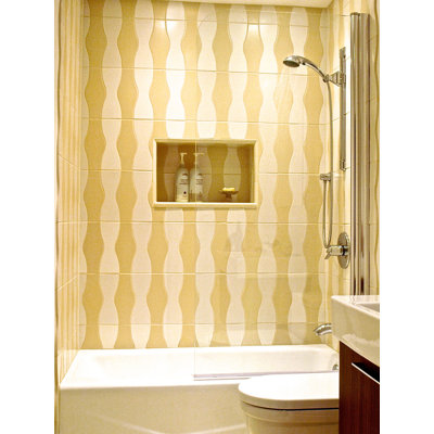 33.5'' - W x 64'' H Pivot Door Frameless Tub Door with