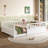 Montessori Wooden Floor Bed With Integrated Security Barrier And Door, Perfect For Children's Safety And Independence, White-1283585701-1282365361