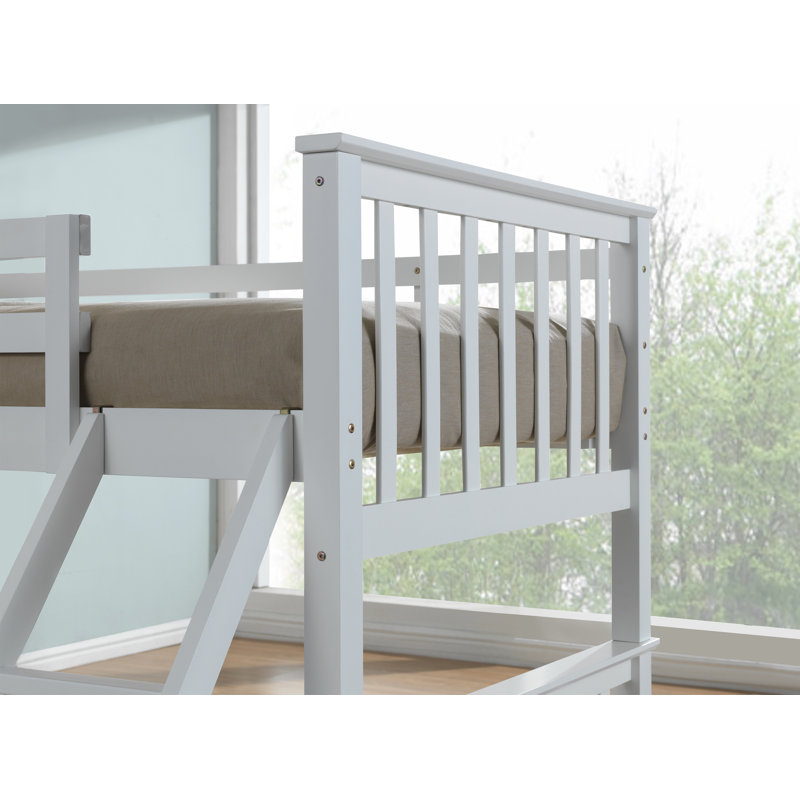 Fincham Bunk Bed with Built-in Ladder Included, White