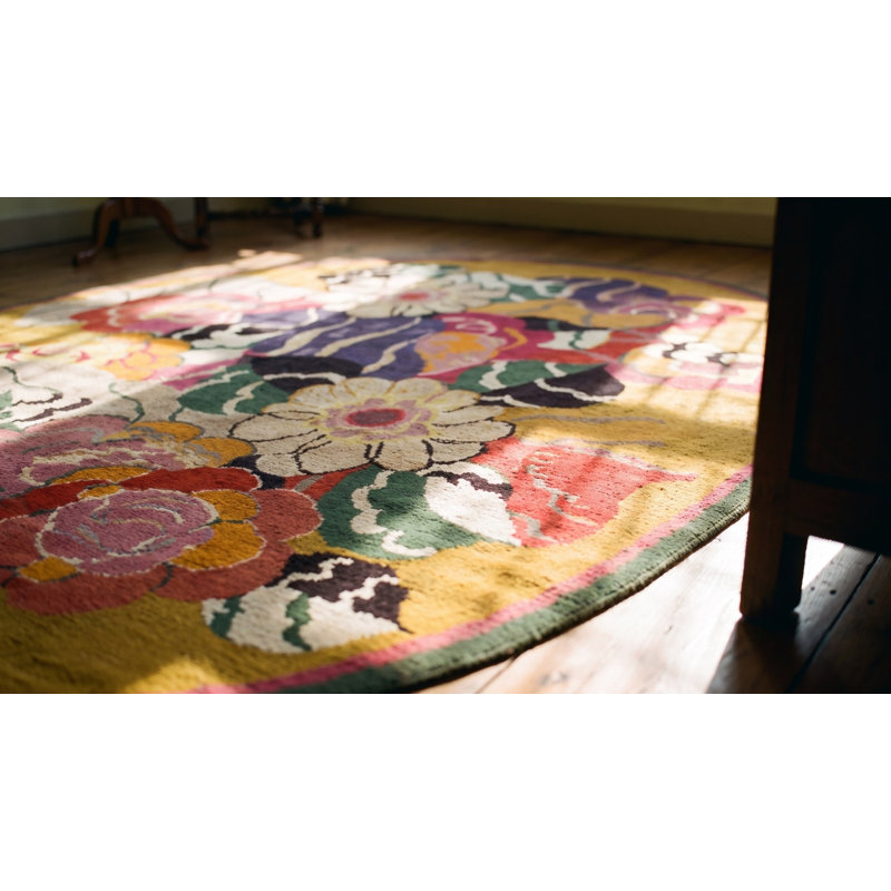 Antique Art Deco - European English Floral Knotted Rug