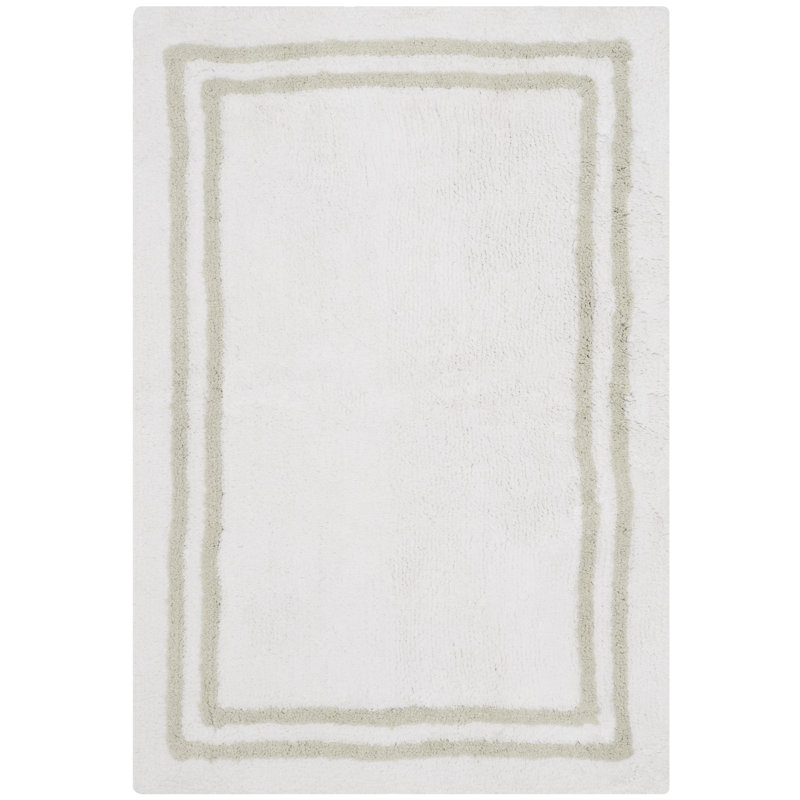Candy Stripes Plush Bathmat Bath Rug In Sage Green