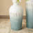 Abstract Ombre Aqua Metal Vases