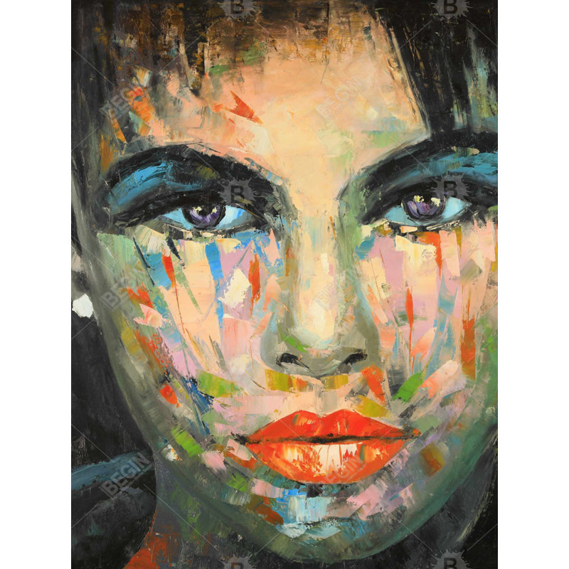 Abstract portrait Bath Mat with Non-Slip Backing - Quick Dry Memory Foam Bathroom Rug - Absorbent - Modern Plush Spa-Style - Machine Washable
