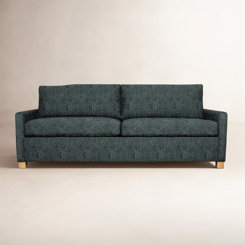 Louisa 87'' Square Arm Sofa Bed, Connelly Crow Performance Tweed