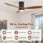 Ventilateur de plafond encastré classique à 3 pales de 52 po avec lumière et télécommande