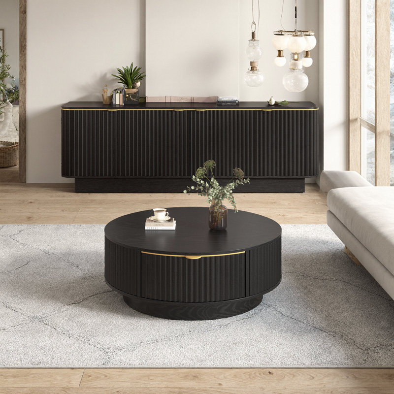 Ensemble de table basse et console Farmhouse, Noir