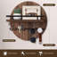 Mail Organizer Wood Painted Brown, Key Holder Wall Mount