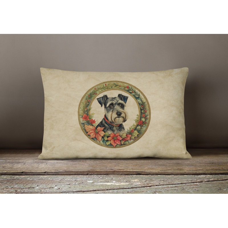 Coussin décoratif intérieur / extérieur en polyester Christmas, 12 po x 16 po, Rectangulaire