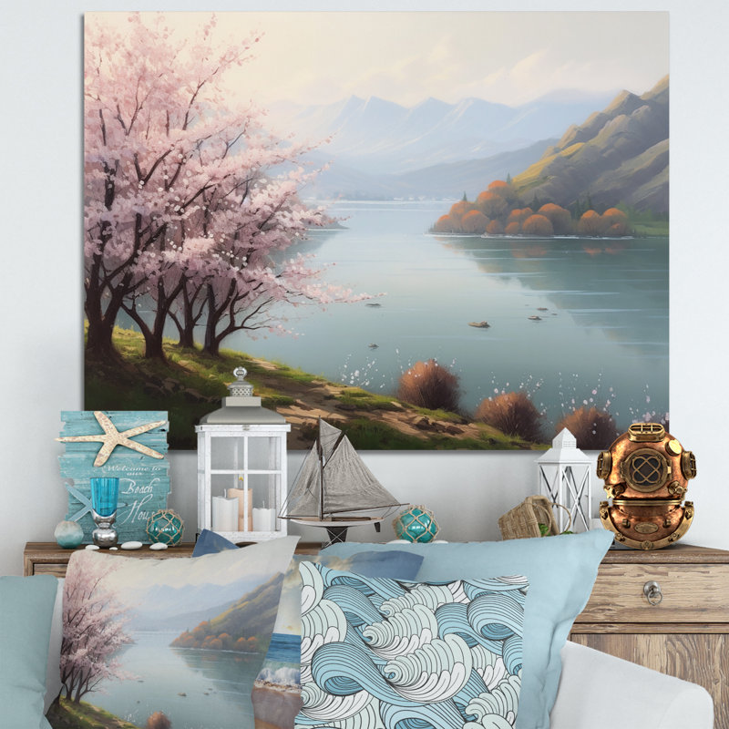 «Kerolos Cherry Blossom Trees» par The Water V sur toile, H 24 po x l 32 po x P 1 po, Toile tendue
