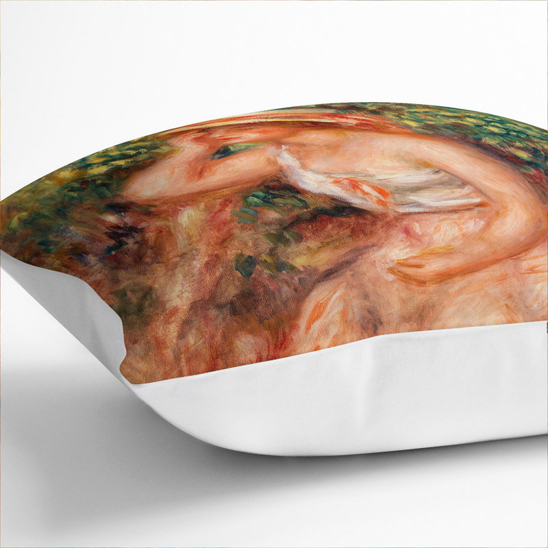 Woman Daydreaming Square Throw Cushion, White, 40cm H x 40cm W x 15cm D