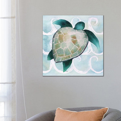 «Sea Creatures on Waves III» par Elizabeth Medley - reproduction d'art