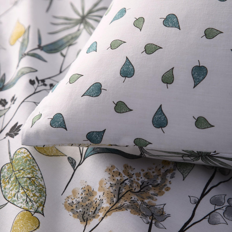 Kew Duvet Cover Set Polycotton Floral Duvet Cover with Pillowcases, Natural, Single Duvet Cover + 1 Pillowcase