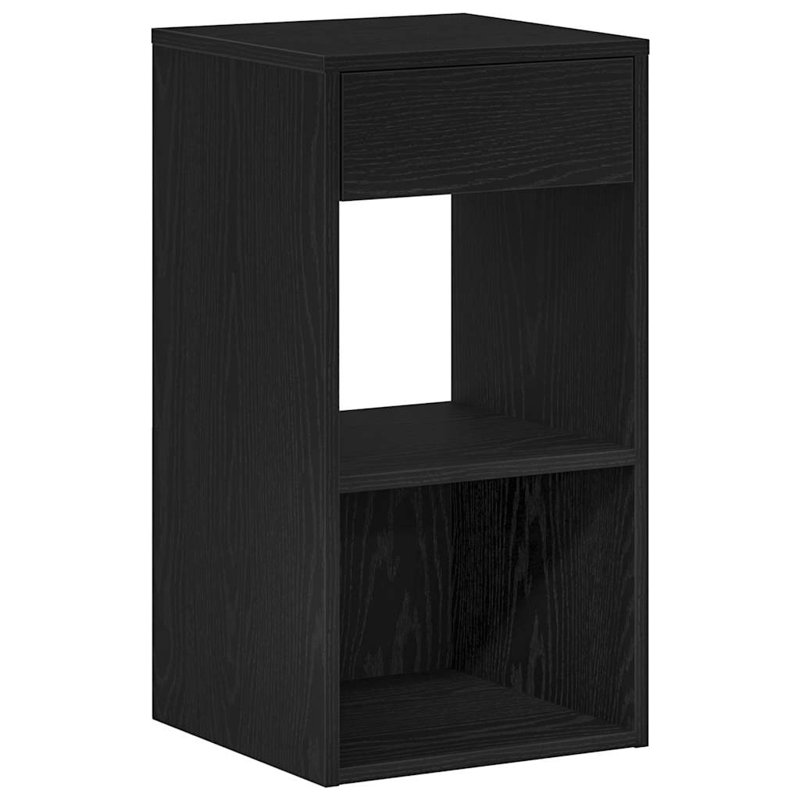 Rontavius 35cm W Manufactured Wood Bedside Table, Black Oak, Individual