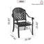 Chaise de patio en fonte d'aluminium 4 pièces avec structure et coussins noirs