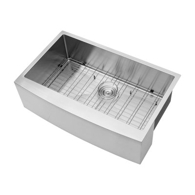 Apron Single Bowl Stainless Steel Kitchen Sink 30"X21"X10" - Superior Strength T304 Steel, , Rust & Stain-, Easy Cleaning, Brushed Nickel Style Bowl, To Clean Quickly And Easily, 16 Gauge,