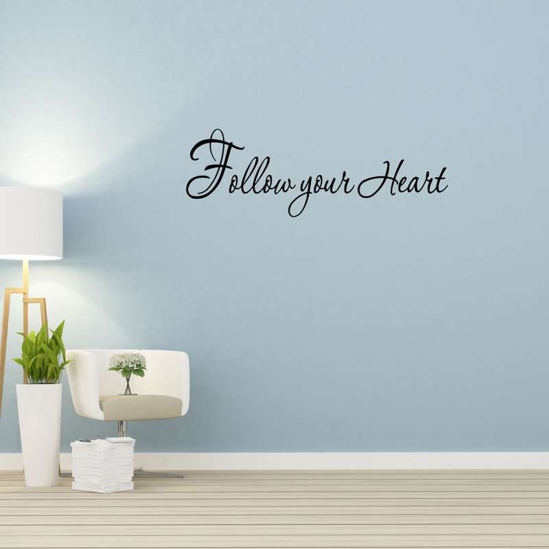 Décalcomanie murale "follow your cardiaque inspirions" Clerkin, 14 po x 44 po
