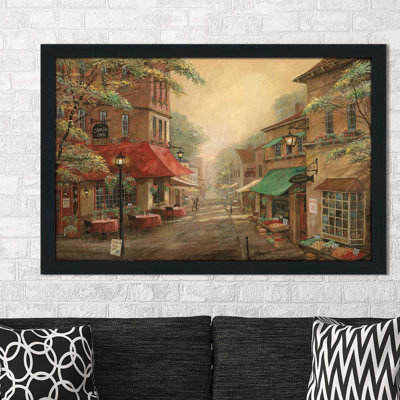 Charlies Cafe' Framed Oil Painting Print -  Fleur De Lis Living, 31A8D43393014BD19AA74CC9CDEDB90F