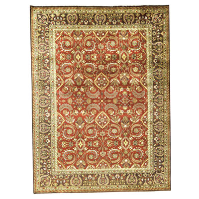 High-Quality Hand-Knotted Wine And Plum Area Rug