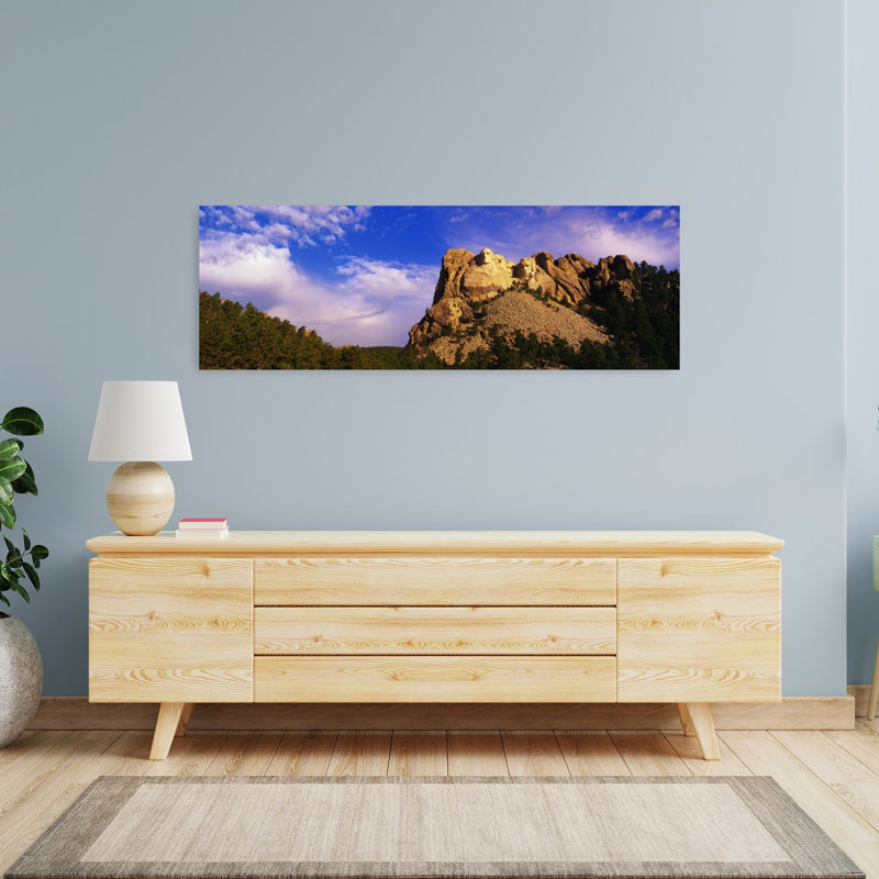 USA South Dakota Mount Rushmore 1 Piece Wrapped Canvas Panoramic Wall Art, 40.64 cm H x 121.92 cm W
