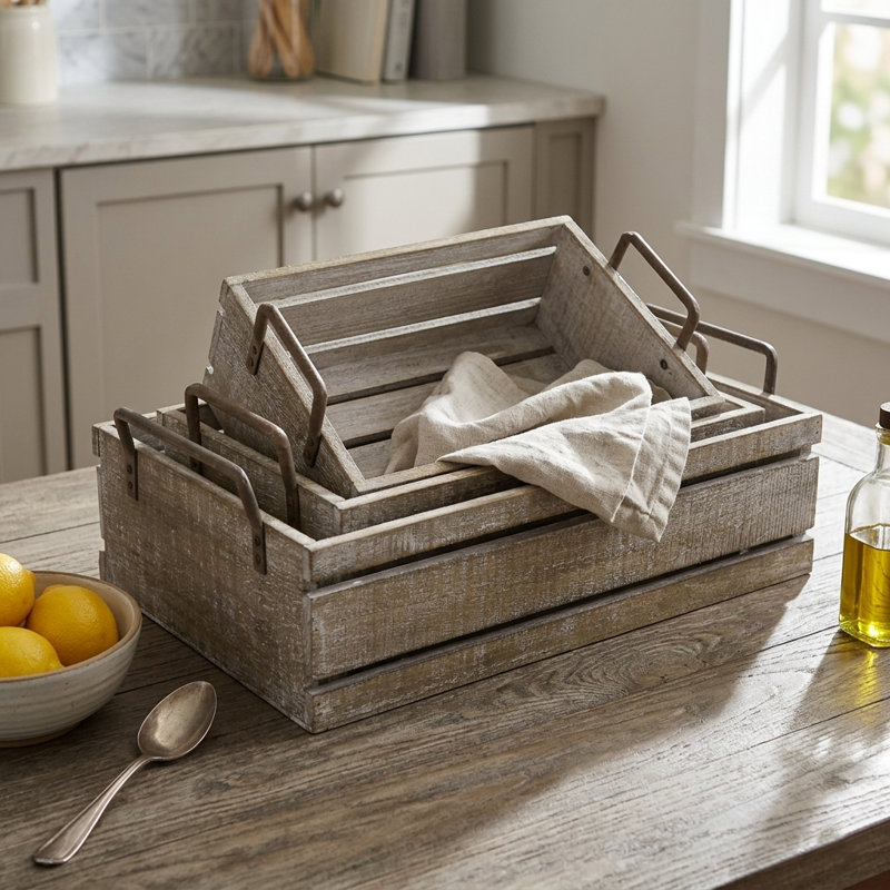 Millwood Pines Solid Wood Decorative Bin