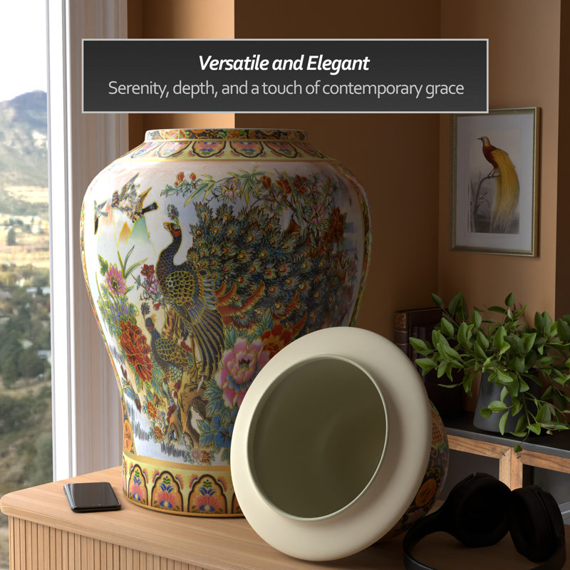 Timeless Chinese Temple Jar, 32", Satsuma