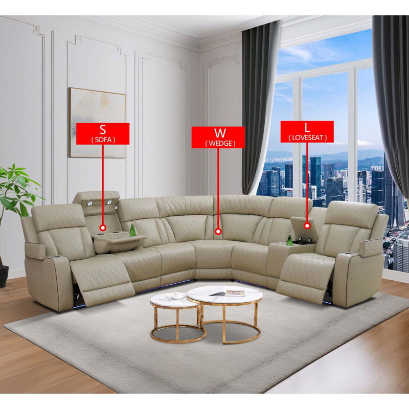  Canapé inclinable en cuir Macius 