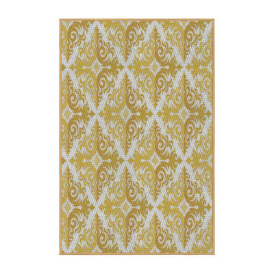 Tapis damassé jaune Krébiel