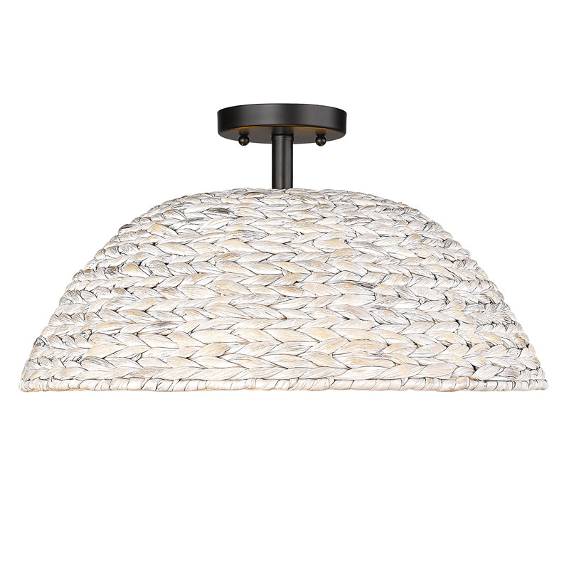 Yelverton Semi Flush Mount, Painted Sweet Grass Shade