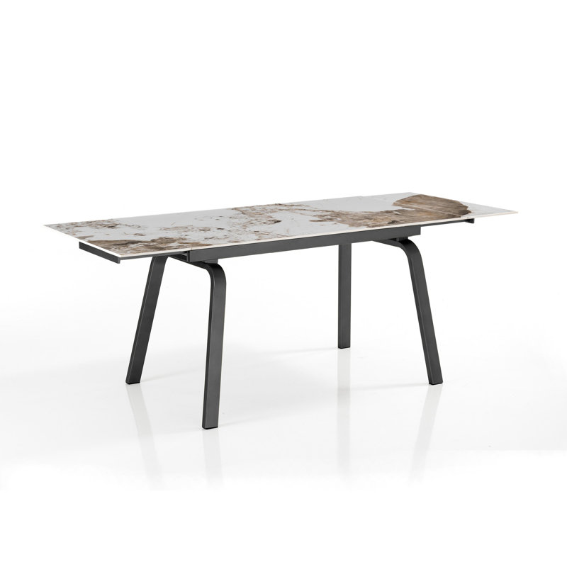 Dantay Extendable Metal Base Dining Table, Grey