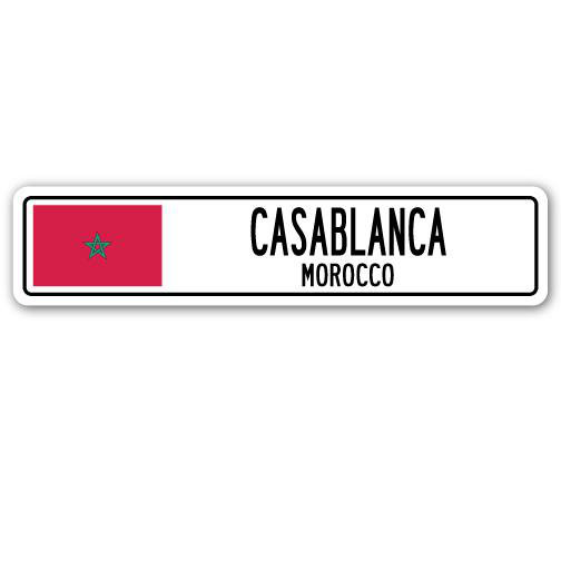 Plaque de rue Bohannan Casablanca, Maroc, H 8 po x l 36 po x P 1 po