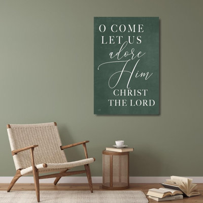 Trinx Lux + Me Designs Gallery Wrapped Canvas Art Titled: O Come Let Us Adore Him