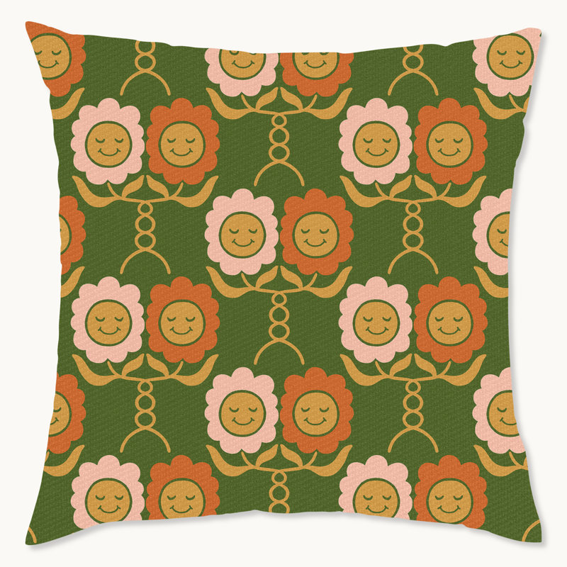 Coussin décoratif floral intérieur / extérieur en polyester