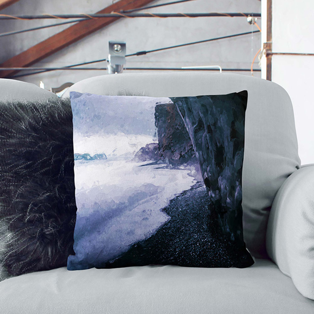 Beach in Iceland in Abstract Cushion with Filling