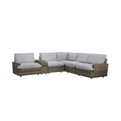 Canapé modulaire d'extérieur 6 pièces avec coussins Seaside