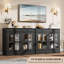 Buffet 35,4 po avec porte vitrée, buffet avec rangement, buffet blanc avec tiroir, buffets et buffets modernes pour la salle à manger, la cuisine-811840957
