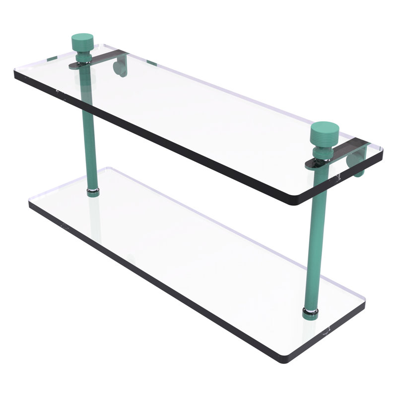 Tablette flottante 2 pièces Foxtrot, H 8 po x l 16 po x P 5 po, Vert écume de mer