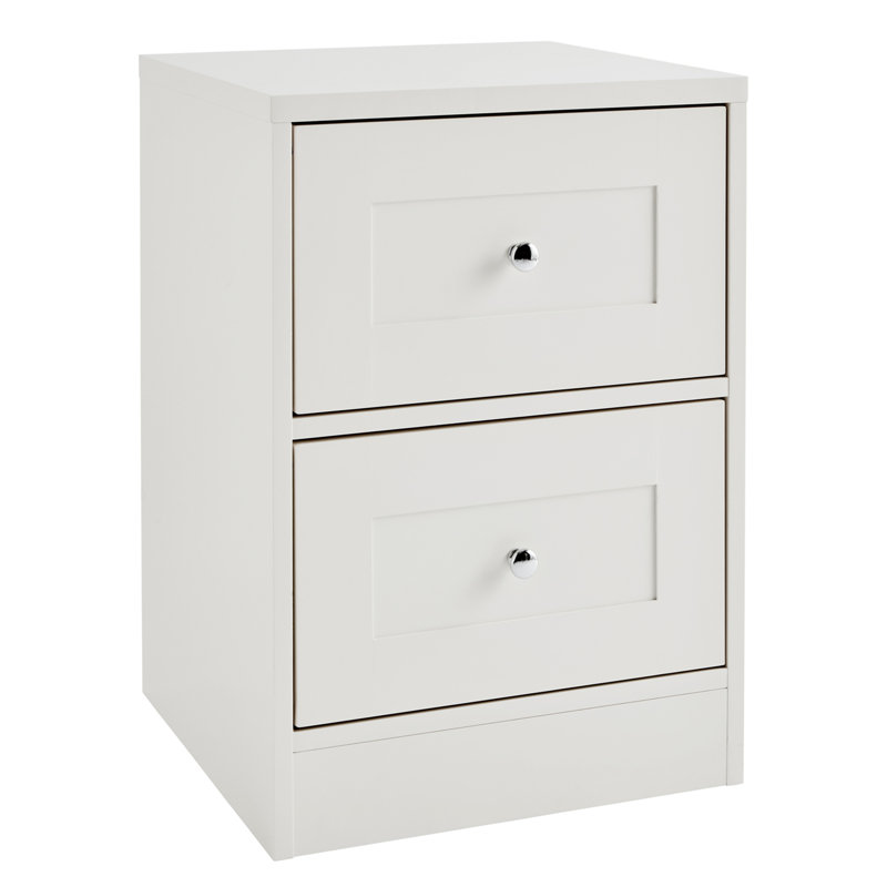 Merrigan 40cm W Manufactured Wood Bedside Table, White
