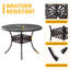 Ensemble de bistro 5 pièces pour patio, ensemble comprenant 4 chaises et 1 table ronde avec trou pour parasol, table et chaises en fonte d'aluminium, convenant à une terrasse de jardin