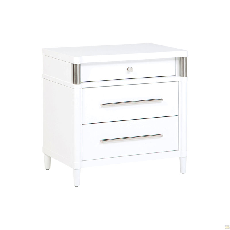 3-Drawer Nightstand With Felt Lined Top Drawer