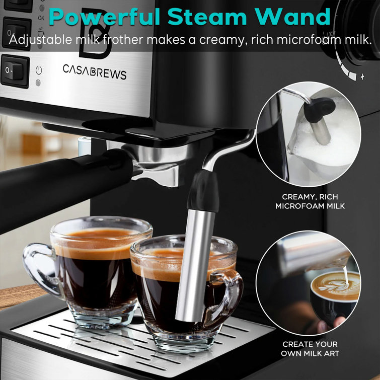 Sincreative 3700GENSE™ Casabrews-Series Espresso Machine 20 Bars with Milk  Frother Steam Wand