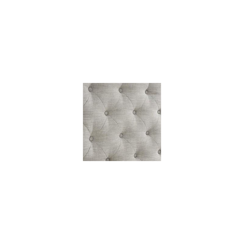 Transitional Queen Upholstered Bed with Tufted Headboard, Gray