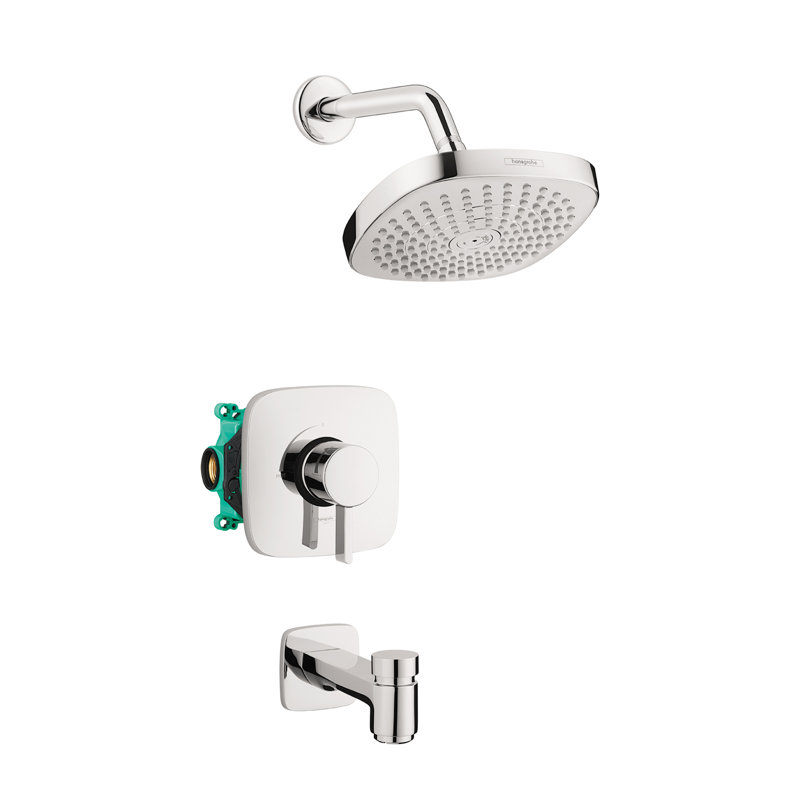 Robinet de baignoire et douche à pression équilibrée avec soupape grossière Croma Select E, Chrome