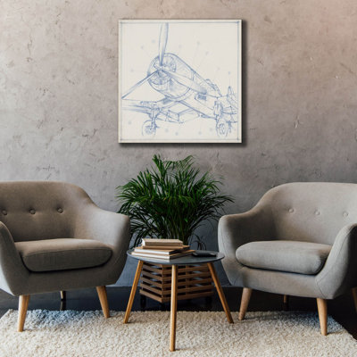 "Aéronautique, croquis mécanique II" par Ethan Harper, art mural sur toile