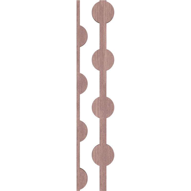 Ensemble de panneau mural décoratif à lattes en bois Bridgeport, H 47 po x l 5,62 po x P 0,37 po, Noyer