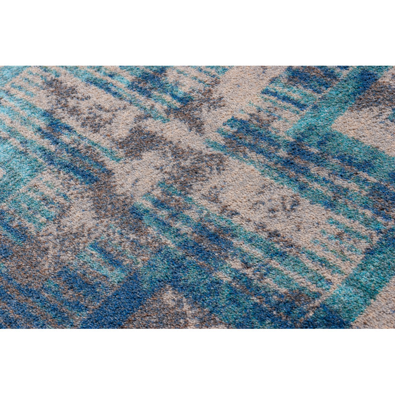 Tapis brun / bleu Wetumka, Rond 8 pi