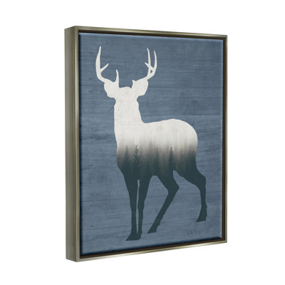 " Rustic Deer Silhouette Cabin Style Grain Pattern " by Lettered And Lined