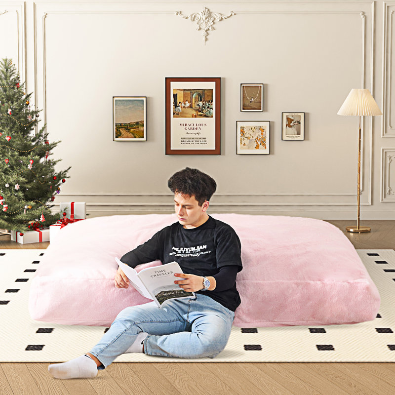 Fauteuil-sac géant pour adultes, Fausse fourrure grise