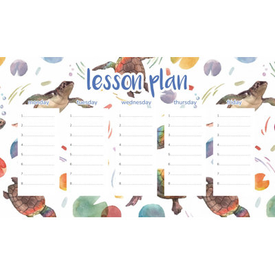 Magnetic Lesson Plan Watercolor Sea Turtles