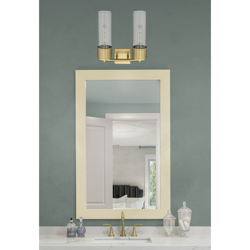 Lum 2 - Light Dimmable Bath Sconce, Brushed Brass, Clear