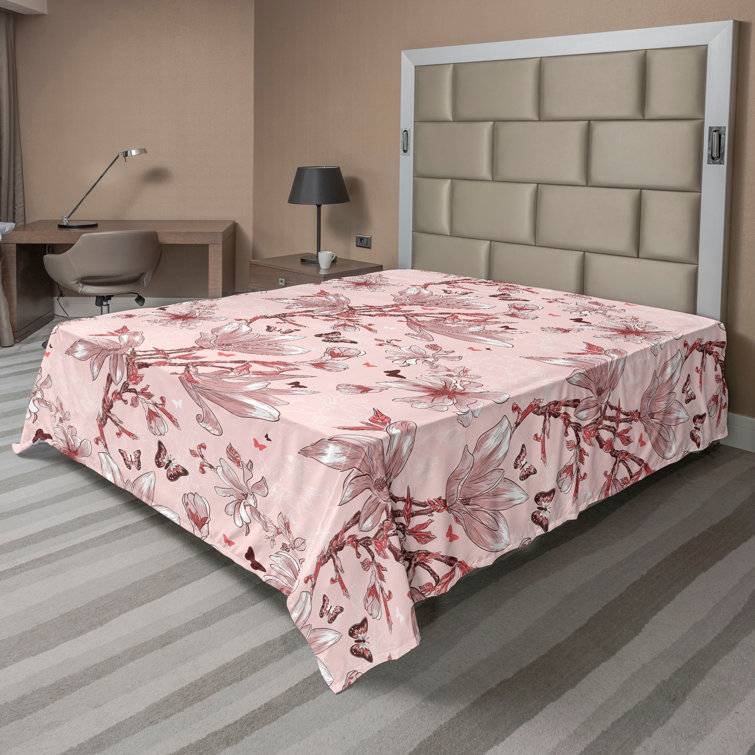 Ambesonne, drap plat floral pivoines, art botanique printanier